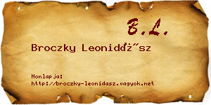 Broczky Leonidász névjegykártya